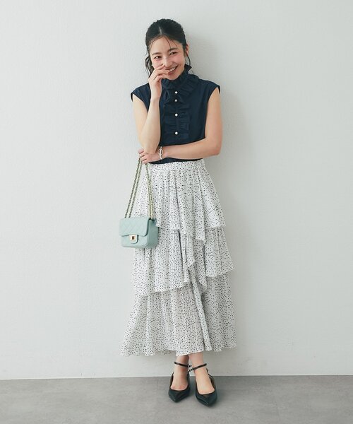 La boutique BonBon(ラブティックボンボン)の「【取り外せるフリル】フリルタイノースリ2WAYブラウス(シャツ/ブラウス・レディース・サックスブルー/ネイビー/ホワイト・FREE)」の20枚目の写真