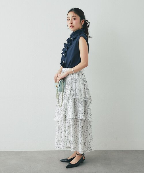 La boutique BonBon(ラブティックボンボン)の「【取り外せるフリル】フリルタイノースリ2WAYブラウス(シャツ/ブラウス・レディース・サックスブルー/ネイビー/ホワイト・FREE)」の21枚目の写真