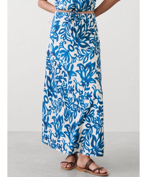 BANANA REPUBLIC FACTORY STORE(バナナリパブリック ファクトリーストア)の「BANANA REPUBLIC FACTORY STORE リネンブレンド プルオンマキシスカート(スカート・レディース・ブラウン/ブルー/ブラウン系その他・XS/S/M/L)」の3枚目の写真