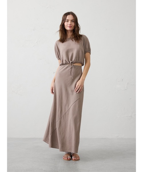 BANANA REPUBLIC FACTORY STORE(バナナリパブリック ファクトリーストア)の「BANANA REPUBLIC FACTORY STORE リネンブレンド プルオンマキシスカート(スカート・レディース・ブラウン/ブルー/ブラウン系その他・XS/S/M/L)」の6枚目の写真