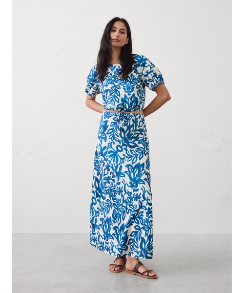 BANANA REPUBLIC FACTORY STORE(バナナリパブリック ファクトリーストア)の「BANANA REPUBLIC FACTORY STORE リネンブレンド プルオンマキシスカート(スカート・レディース・ブラウン/ブルー/ブラウン系その他・XS/S/M/L)」の7枚目の写真