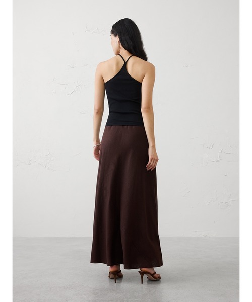 BANANA REPUBLIC FACTORY STORE(バナナリパブリック ファクトリーストア)の「BANANA REPUBLIC FACTORY STORE リネンブレンド プルオンマキシスカート(スカート・レディース・ブラウン/ブルー/ブラウン系その他・XS/S/M/L)」の4枚目の写真