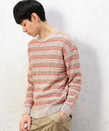 green label relaxing | BC CO/LI マルチボーダー C/N ニット(ニット/セーター)