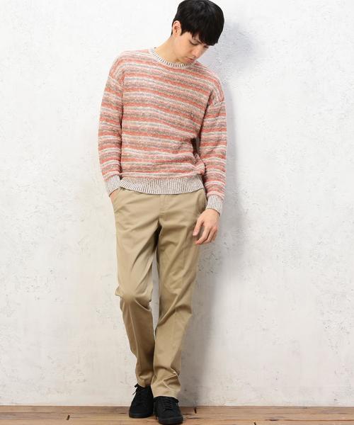 green label relaxing（グリーンレーベルリラクシング）の「BC CO/LI マルチボーダー C/N ニット◆（ニット/セーター・メンズ・ネイビー/ナチュラル・SMALL/MEDIUM/LARGE）」の10枚目の写真