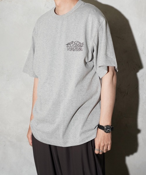 NANGA(ナンガ)の「NANGA / ナンガ ECO HYBRID LINE DRAWING TEE エコハイブリッド ラインドローイン Tシャツ(Tシャツ/カットソー・メンズ・グレー/ブラック/ホワイト・SMALL/MEDIUM/LARGE)」の1枚目の写真