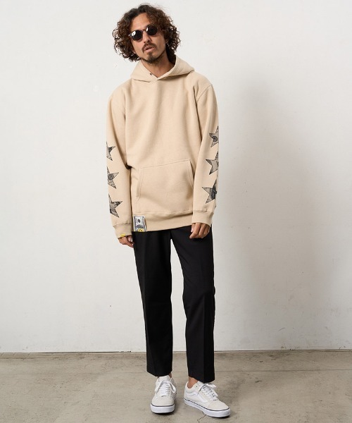 STUD MUFFIN(スタッドマフィン)の「mpa4113- T-C裏毛起毛 ドルスターカラークリスタルプルパーカー(624-02915)(パーカー・メンズ・アッシュ/ブラック/ベージュ・4/3/2)」の21枚目の写真