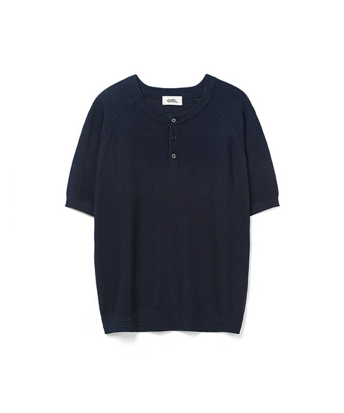COSTUME O’CLOCK（コスチュームオクロック）の「[COCLXデイリールーム] ヘンリーネック ピケ ハーフ ニット 7 COLOR COOSKT070（Tシャツ/カットソー・メンズ・ブラック/ネイビー/ブラウン/グレー/アイボリー/オートミール/チャコール・SMALL/MEDIUM/LARGE）」の7枚目の写真