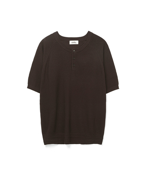 COSTUME O’CLOCK（コスチュームオクロック）の「[COCLXデイリールーム] ヘンリーネック ピケ ハーフ ニット 7 COLOR COOSKT070（Tシャツ/カットソー・メンズ・ブラック/ネイビー/ブラウン/グレー/アイボリー/オートミール/チャコール・SMALL/MEDIUM/LARGE）」の5枚目の写真