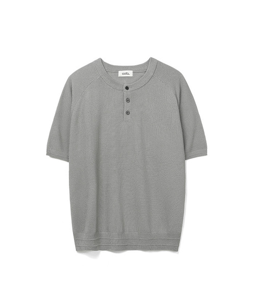 COSTUME O’CLOCK（コスチュームオクロック）の「[COCLXデイリールーム] ヘンリーネック ピケ ハーフ ニット 7 COLOR COOSKT070（Tシャツ/カットソー・メンズ・ブラック/ネイビー/ブラウン/グレー/アイボリー/オートミール/チャコール・SMALL/MEDIUM/LARGE）」の3枚目の写真