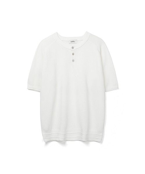 COSTUME O’CLOCK（コスチュームオクロック）の「[COCLXデイリールーム] ヘンリーネック ピケ ハーフ ニット 7 COLOR COOSKT070（Tシャツ/カットソー・メンズ・ブラック/ネイビー/ブラウン/グレー/アイボリー/オートミール/チャコール・SMALL/MEDIUM/LARGE）」の2枚目の写真