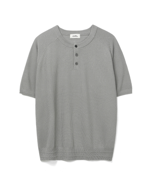 COSTUME O’CLOCK（コスチュームオクロック）の「[COCLXデイリールーム] ヘンリーネック ピケ ハーフ ニット 7 COLOR COOSKT070（Tシャツ/カットソー・メンズ・ブラック/ネイビー/ブラウン/グレー/アイボリー/オートミール/チャコール・SMALL/MEDIUM/LARGE）」の13枚目の写真
