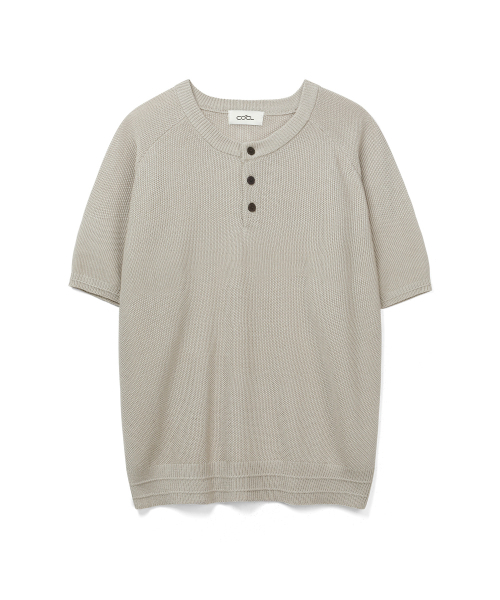 COSTUME O’CLOCK（コスチュームオクロック）の「[COCLXデイリールーム] ヘンリーネック ピケ ハーフ ニット 7 COLOR COOSKT070（Tシャツ/カットソー・メンズ・ブラック/ネイビー/ブラウン/グレー/アイボリー/オートミール/チャコール・SMALL/MEDIUM/LARGE）」の11枚目の写真