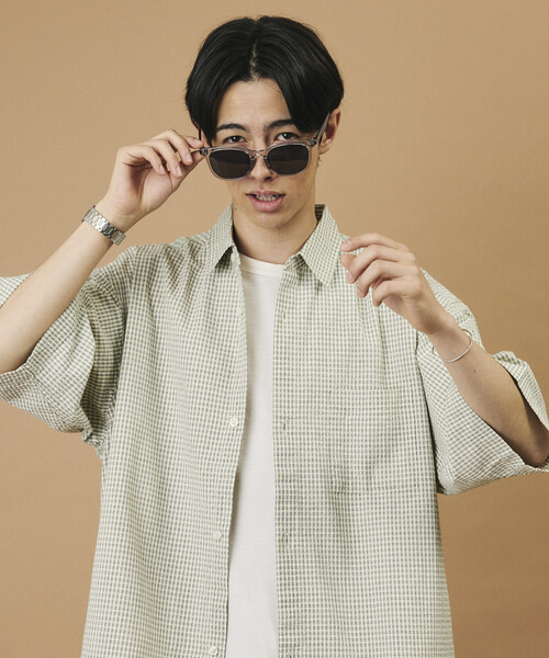FREAK'S STORE(フリークスストア)の「FREAK'S STORE for BEACH & FES シアサッカー スピンドル レギュラーカラー ショートスリーブシャツ(シャツ/ブラウス・メンズ・ホワイト/ネイビー/ブルー/ブラウン/オフホワイト・SMALL/MEDIUM/LARGE)」の7枚目の写真