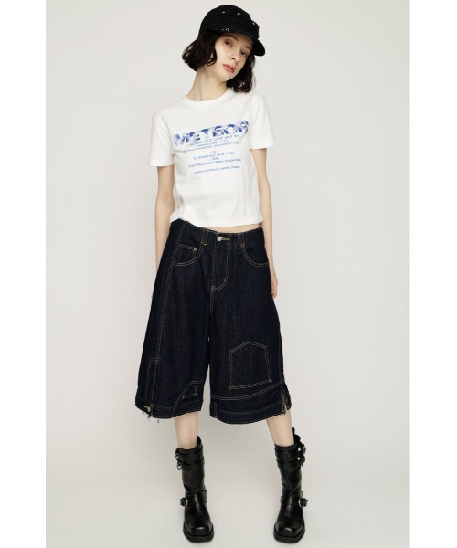 SLY(スライ)の「PATTERN LOGO COMPACT T/SH パターンロゴコンパクトTシャツ 春服 夏服(Tシャツ/カットソー・レディース・ブラック/ライトブルー/ホワイト/ブラウン・FREE)」の6枚目の写真