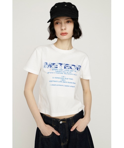 SLY(スライ)の「PATTERN LOGO COMPACT T/SH パターンロゴコンパクトTシャツ 春服 夏服(Tシャツ/カットソー・レディース・ブラック/ライトブルー/ホワイト/ブラウン・FREE)」の7枚目の写真