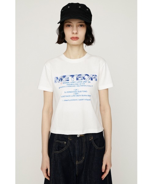 SLY(スライ)の「PATTERN LOGO COMPACT T/SH パターンロゴコンパクトTシャツ 春服 夏服(Tシャツ/カットソー・レディース・ブラック/ライトブルー/ホワイト/ブラウン・FREE)」の9枚目の写真