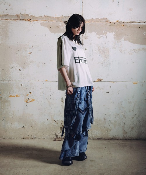 ERAR（エラー）の「【ERAR】ハートロゴデザイン半袖ユニフォームTシャツ（シャツ/ブラウス・メンズ・ホワイト/ブラック・S/L/M/XL）」の11枚目の写真