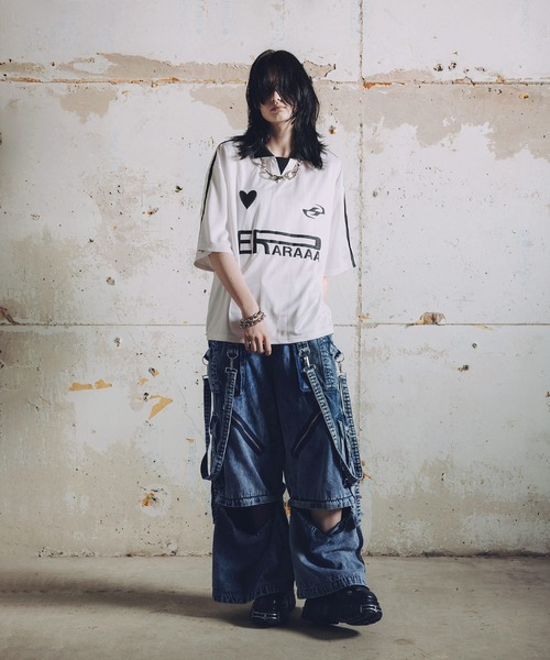 ERAR（エラー）の「【ERAR】ハートロゴデザイン半袖ユニフォームTシャツ（シャツ/ブラウス・メンズ・ホワイト/ブラック・S/L/M/XL）」の15枚目の写真