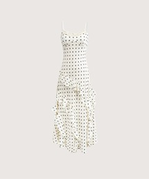 Asymmetry Ruffle Dots Cami Dress