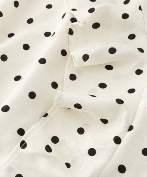 LA POMME petit(ラポミ・プチ)の「Asymmetry Ruffle Dots Cami Dress(ワンピース・レディース・アイボリー・SMALL/LARGE/MEDIUM)」の5枚目の写真