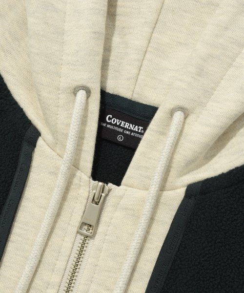 COVERNAT（カバーナット）の「レイヤードフリースフードパーカージップアップジャケットグリーン（その他アウター・レディース・その他・SMALL/MEDIUM/LARGE）」の4枚目の写真