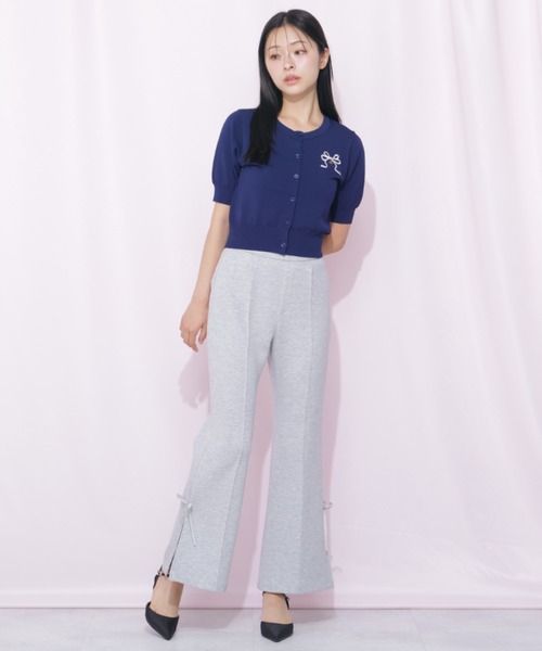 JILL by JILL STUART(ジルバイジルスチュアート)の「<RIBBONシリーズ>半袖ニットカーディガン(ニット/セーター・レディース・ネイビー/レッド/ホワイト・FREE)」の10枚目の写真