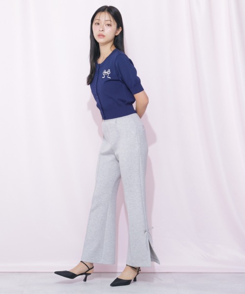 JILL by JILL STUART(ジルバイジルスチュアート)の「<RIBBONシリーズ>半袖ニットカーディガン(ニット/セーター・レディース・ネイビー/レッド/ホワイト・FREE)」の12枚目の写真