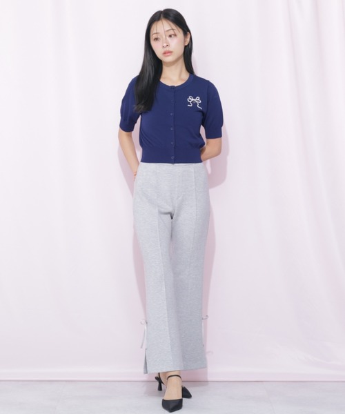 JILL by JILL STUART(ジルバイジルスチュアート)の「<RIBBONシリーズ>半袖ニットカーディガン(ニット/セーター・レディース・ネイビー/レッド/ホワイト・FREE)」の11枚目の写真