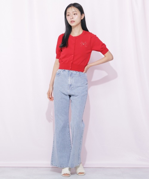JILL by JILL STUART(ジルバイジルスチュアート)の「<RIBBONシリーズ>半袖ニットカーディガン(ニット/セーター・レディース・ネイビー/レッド/ホワイト・FREE)」の19枚目の写真