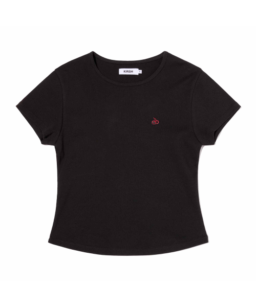 KIRSH（キルシー）の「プレーンスリムフィットTシャツ[ブラック]（Tシャツ/カットソー・レディース・その他・SMALL/MEDIUM/LARGE）」の2枚目の写真