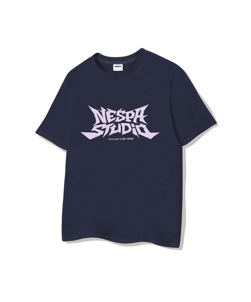 NESPA STUDIO（ネスパスタジオ）の「スタジオコア オーバーサイズ 半袖Tシャツ 4カラー [NSSE_2003]（Tシャツ/カットソー・レディース・ホワイト×ピンク/オフホワイト/ネイビー/ブラック・SMALL/MEDIUM/LARGE/X-LARGE）」の4枚目の写真