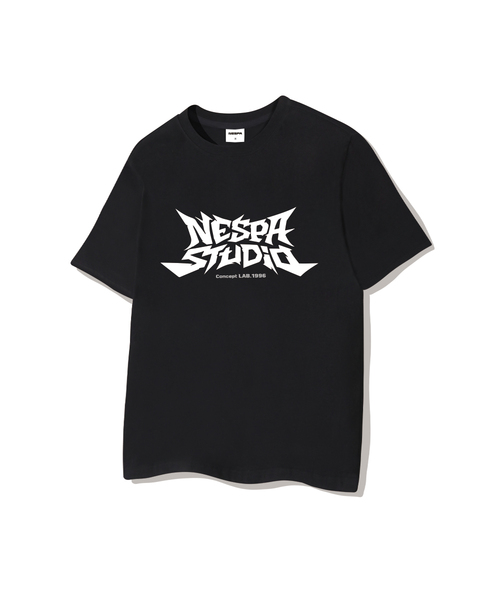 NESPA STUDIO（ネスパスタジオ）の「スタジオコア オーバーサイズ 半袖Tシャツ 4カラー [NSSE_2003]（Tシャツ/カットソー・レディース・ホワイト×ピンク/オフホワイト/ネイビー/ブラック・SMALL/MEDIUM/LARGE/X-LARGE）」の3枚目の写真
