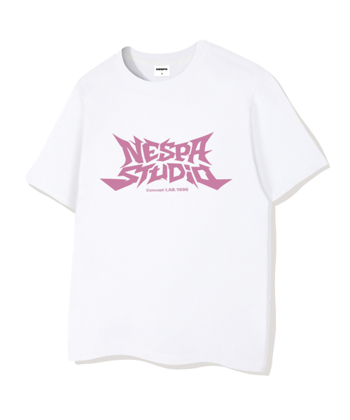 NESPA STUDIO（ネスパスタジオ）の「スタジオコア オーバーサイズ 半袖Tシャツ 4カラー [NSSE_2003]（Tシャツ/カットソー・レディース・ホワイト×ピンク/オフホワイト/ネイビー/ブラック・SMALL/MEDIUM/LARGE/X-LARGE）」の5枚目の写真