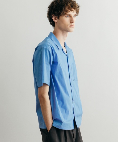 LURAKU(ルラク)の「【LURAKU】Open Collar Short Sleeve Shirt / オープンカラー半袖シャツ(シャツ/ブラウス・メンズ・ホワイト系その他/サックスブルー・L/S/M)」の5枚目の写真