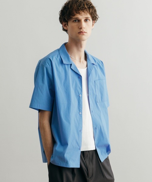 LURAKU(ルラク)の「【LURAKU】Open Collar Short Sleeve Shirt / オープンカラー半袖シャツ(シャツ/ブラウス・メンズ・ホワイト系その他/サックスブルー・L/S/M)」の8枚目の写真