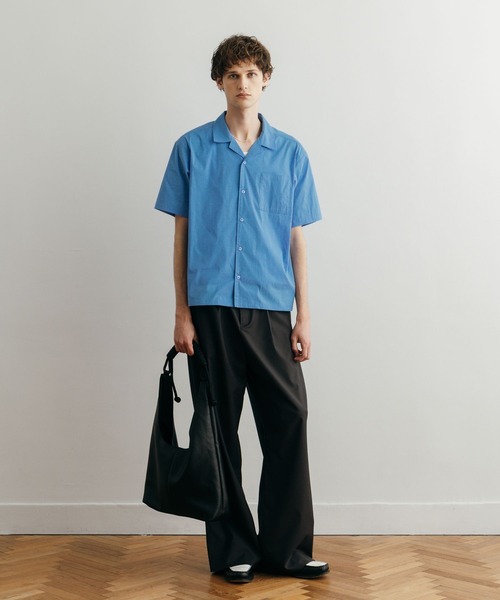 LURAKU(ルラク)の「【LURAKU】Open Collar Short Sleeve Shirt / オープンカラー半袖シャツ(シャツ/ブラウス・メンズ・ホワイト系その他/サックスブルー・L/S/M)」の9枚目の写真