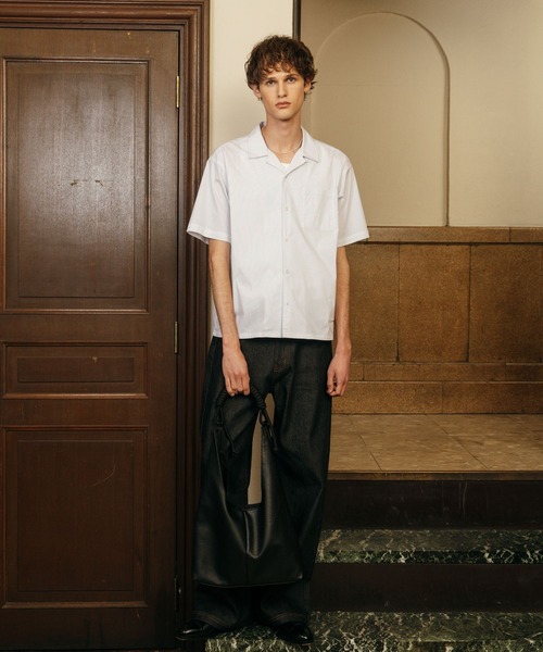 LURAKU(ルラク)の「【LURAKU】Open Collar Short Sleeve Shirt / オープンカラー半袖シャツ(シャツ/ブラウス・メンズ・ホワイト系その他/サックスブルー・L/S/M)」の14枚目の写真