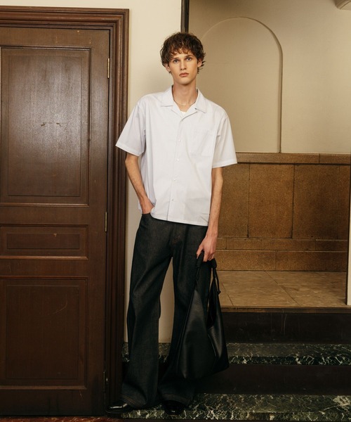 LURAKU(ルラク)の「【LURAKU】Open Collar Short Sleeve Shirt / オープンカラー半袖シャツ(シャツ/ブラウス・メンズ・ホワイト系その他/サックスブルー・L/S/M)」の15枚目の写真