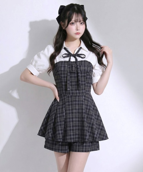DearMyLoveRose(ディアマイラブローズ)の「シャツドッキングセットアップ【大きいサイズあり】(セットアップ・レディース・ネイビー/グレー・L~LL/M-L/LL~3L)」の14枚目の写真