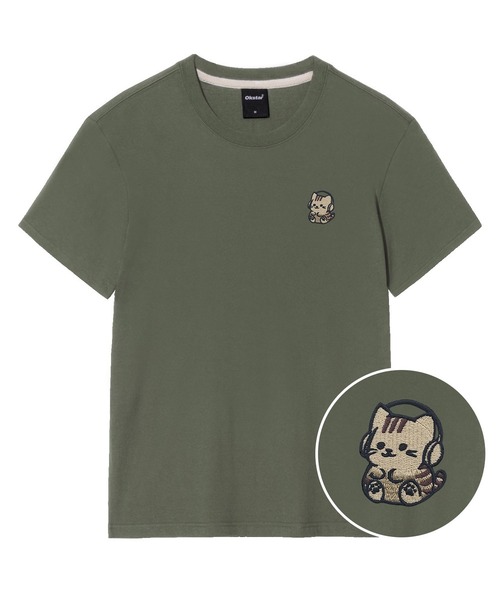 OKSTAR(オクスター)の「ドゥームチタン刺繍半袖(Tシャツ/カットソー・レディース・ネイビー/ダークグリーン/ライトグレー/グレー/ライトベージュ/ブラック/ダークグレー/カーキ/ダークブルー/ホワイト/クリーム・SMALL/MEDIUM/LARGE/X-LARGE/2XL/3XL/4XL)」の9枚目の写真