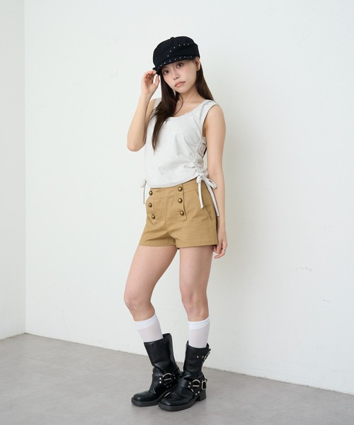 RAY CASSIN(レイカズン)の「【~6/21(日)までZOZO限定10%OFF】カップ付きレイヤードホルタータンクトップ / Tシャツ(Tシャツ/カットソー・レディース・ブラック系その他2/ホワイト系その他2/ブラウン系その他2/ホワイト系その他/ブラック・FREE)」の15枚目の写真