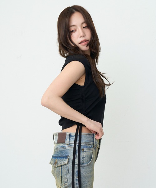 RAY CASSIN(レイカズン)の「【~6/21(日)までZOZO限定10%OFF】カップ付きレイヤードホルタータンクトップ / Tシャツ(Tシャツ/カットソー・レディース・ブラック系その他2/ホワイト系その他2/ブラウン系その他2/ホワイト系その他/ブラック・FREE)」の22枚目の写真