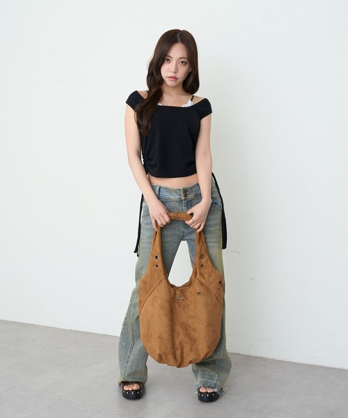 RAY CASSIN(レイカズン)の「【~6/21(日)までZOZO限定10%OFF】カップ付きレイヤードホルタータンクトップ / Tシャツ(Tシャツ/カットソー・レディース・ブラック系その他2/ホワイト系その他2/ブラウン系その他2/ホワイト系その他/ブラック・FREE)」の19枚目の写真