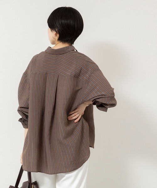NOLLEY’S Sophi(ノーリーズソフィ)の「ウォッシャブルMARSALAダブルストライプシャツ(シャツ/ブラウス・レディース・ホワイト系その他4/ベージュ系その他3/ピンク系その他3・38)」の6枚目の写真