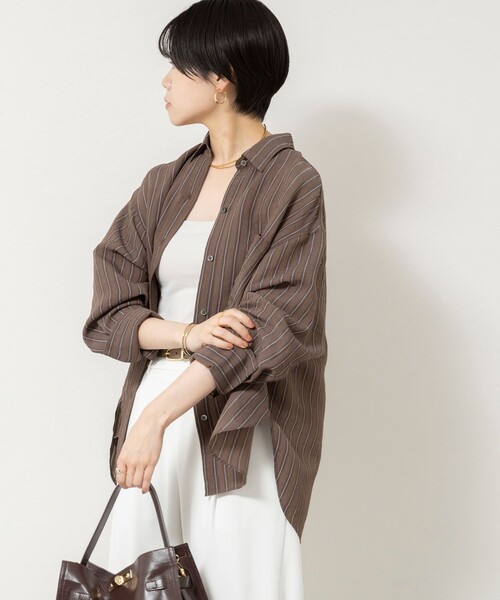 NOLLEY’S Sophi(ノーリーズソフィ)の「ウォッシャブルMARSALAダブルストライプシャツ(シャツ/ブラウス・レディース・ホワイト系その他4/ベージュ系その他3/ピンク系その他3・38)」の9枚目の写真