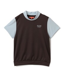 ORANGE LABEL / メッシュ 異素材コンビ モックネックシャツ