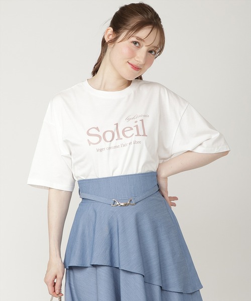 SWINGLE(スウィングル)の「【6/5発売】オーバーサイズコットンロゴTシャツ(Tシャツ/カットソー・レディース・ブラック/オフホワイト・FREE)」の5枚目の写真