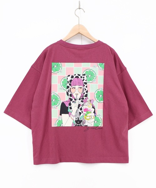 ScoLar(スカラー)の「162691:スカラーレモンガール柄 接触冷感Tシャツ(Tシャツ/カットソー・レディース・ピンク/オフホワイト/イエロー/ブラック・M)」の1枚目の写真
