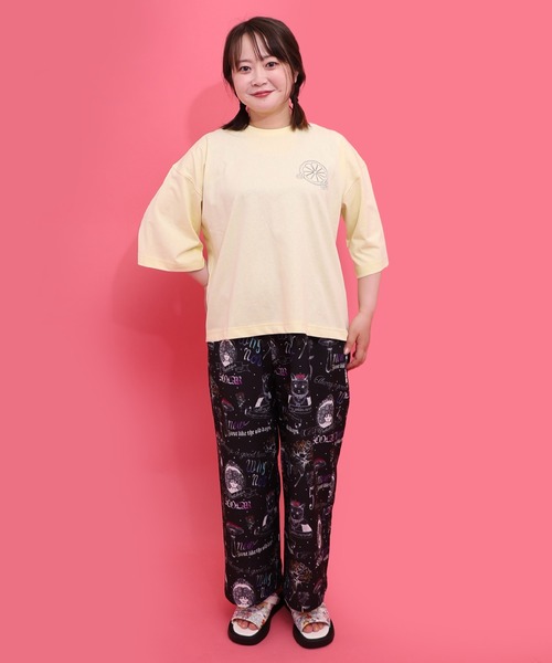 ScoLar(スカラー)の「162691:スカラーレモンガール柄 接触冷感Tシャツ(Tシャツ/カットソー・レディース・ピンク/オフホワイト/イエロー/ブラック・M)」の12枚目の写真