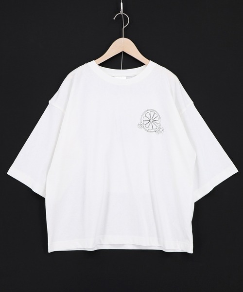 ScoLar(スカラー)の「162691:スカラーレモンガール柄 接触冷感Tシャツ(Tシャツ/カットソー・レディース・ピンク/オフホワイト/イエロー/ブラック・M)」の15枚目の写真